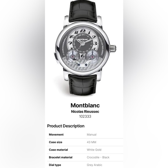 Mont Blanc Nicholas Reiussec Limited Edition Watch - Picture 3 of 9